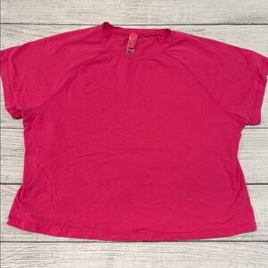 Women’s SKIMS crop tee size XL hot pink cotton spandex blend